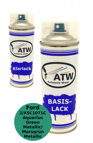Autolack für Ford 2 /XSC1071C Aquarius Green Metallic / Marsgrün Metallic+400ml Klarlack Set